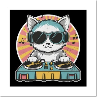 Funky Cat DJ Posters and Art